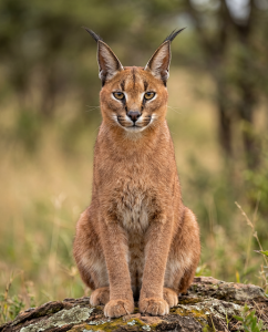 Caracal cat photo - sitting